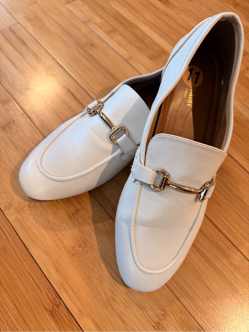 White Women's Horsebit Loafers - Unbranded
